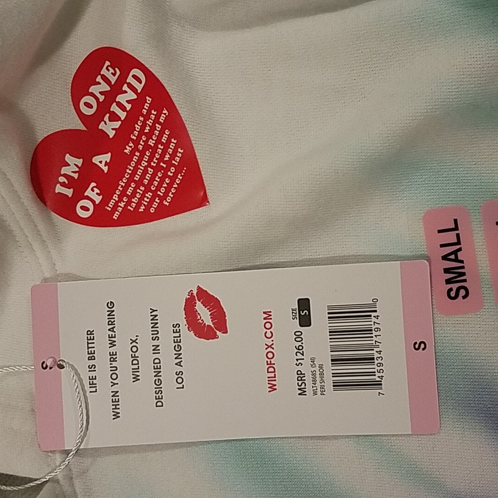 NWT, Wildfox Tie-Dye hoodie, Size S - Picture 5 of 5